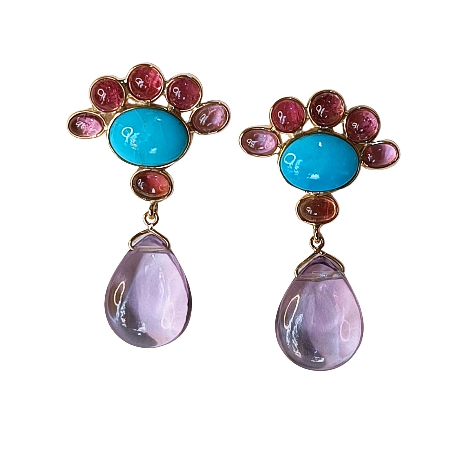 Atlantis Heiress earrings – front view in 14k gold