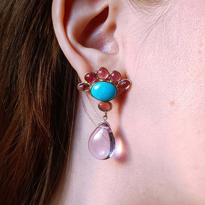 Atlantis Heiress earrings worn – elegant oceanic jewelry style