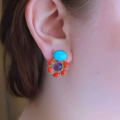 Atlantis Maiden Earrings worn – elegant oceanic jewelry style