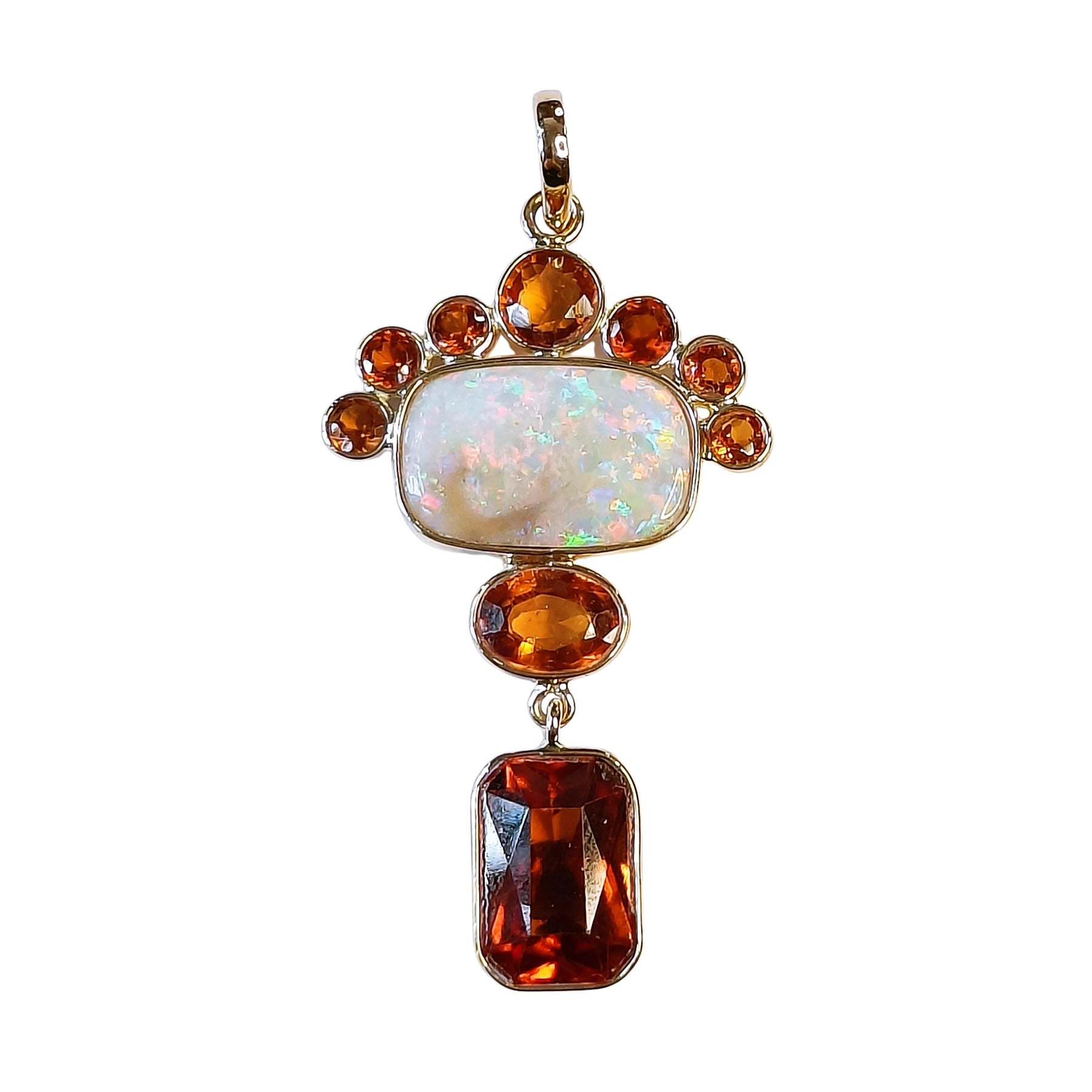 Aurora Empress Pendant – front view in 14k gold