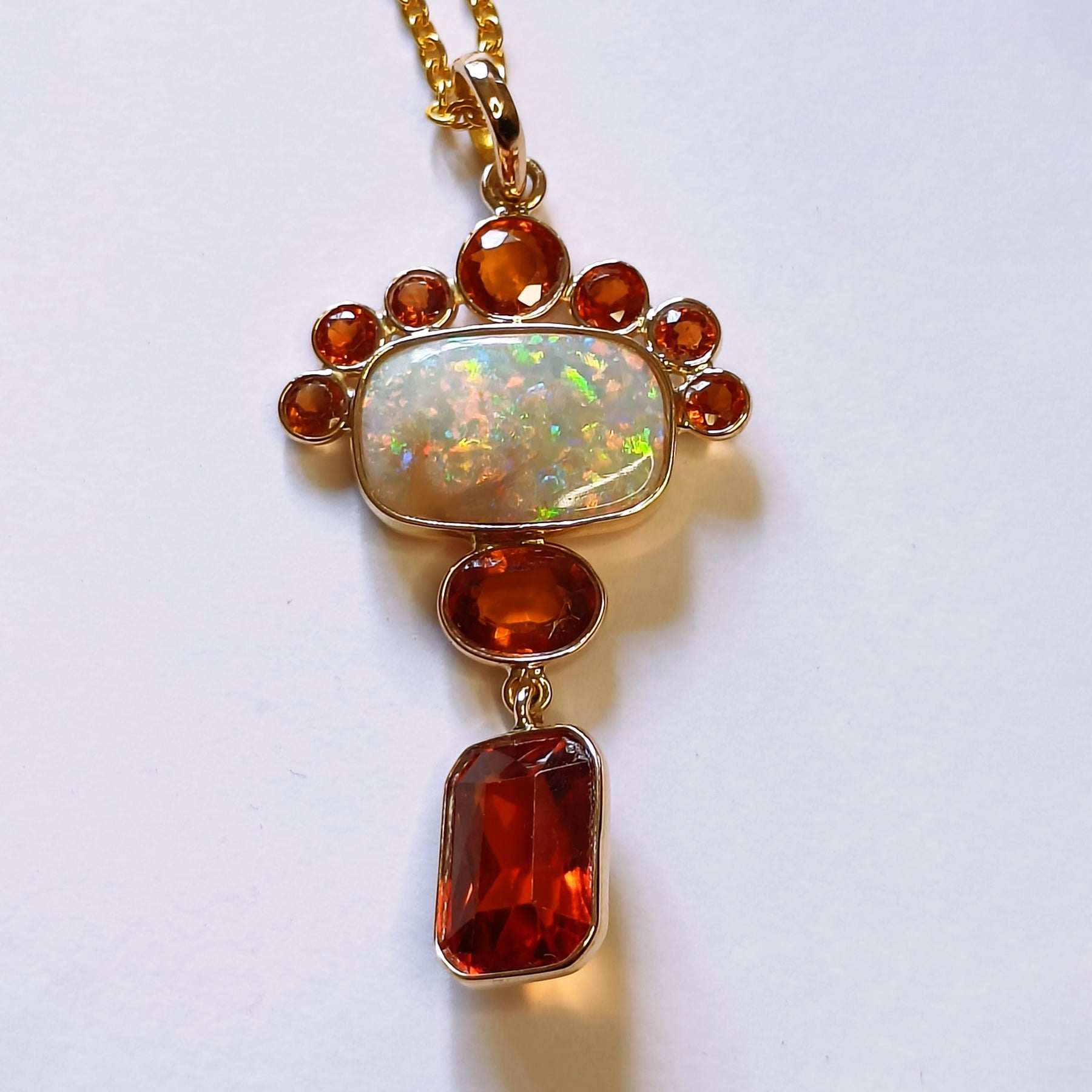 Close-up of Aurora Empress Pendant with gemstone detail