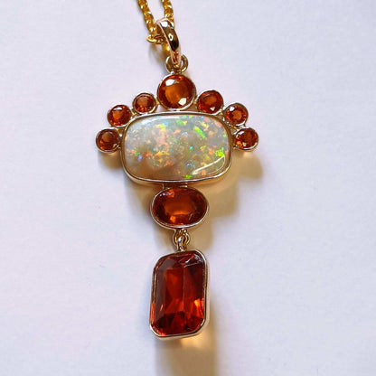 Close-up of Aurora Empress Pendant with gemstone detail