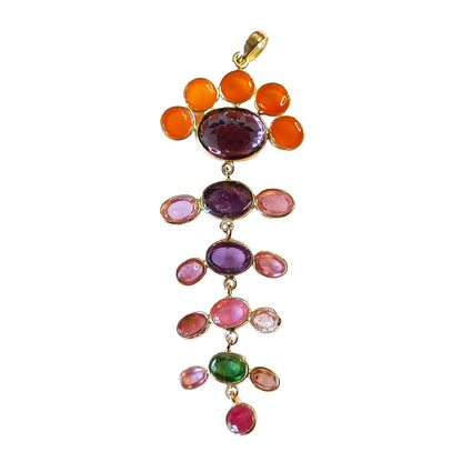 Petal Symphony Pendant – back profile with gemstone petals