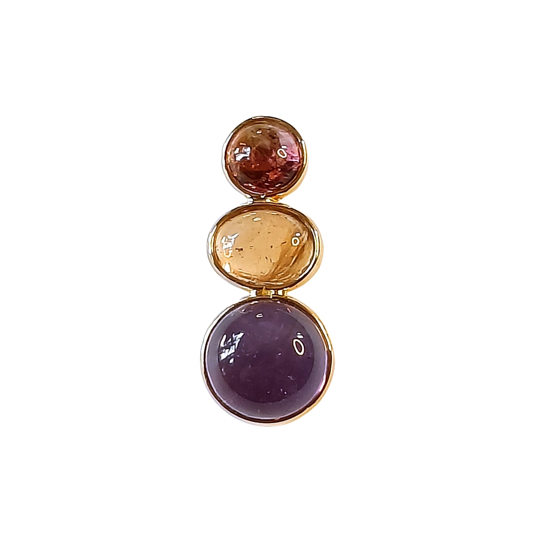 Shades of Day Pendant – 14k gold front view with gemstone detailing