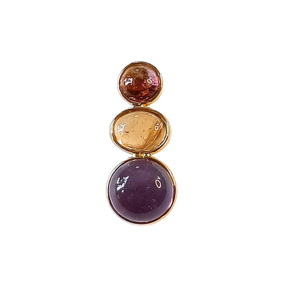 Shades of Day Pendant – 14k gold front view with gemstone detailing