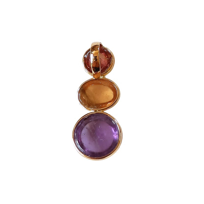 Shades of Day Pendant – 14k gold front view with gemstone detailing