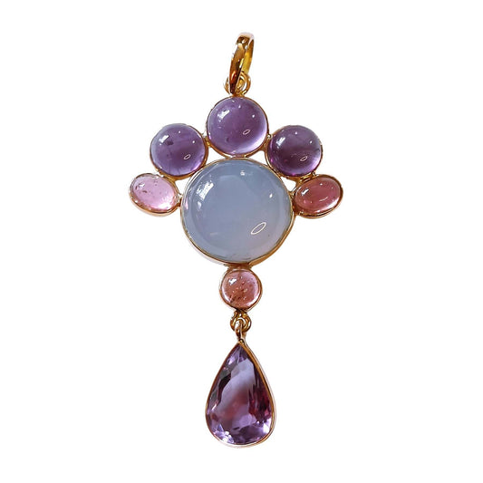Twilight Drip Pendant – front view in 14k gold