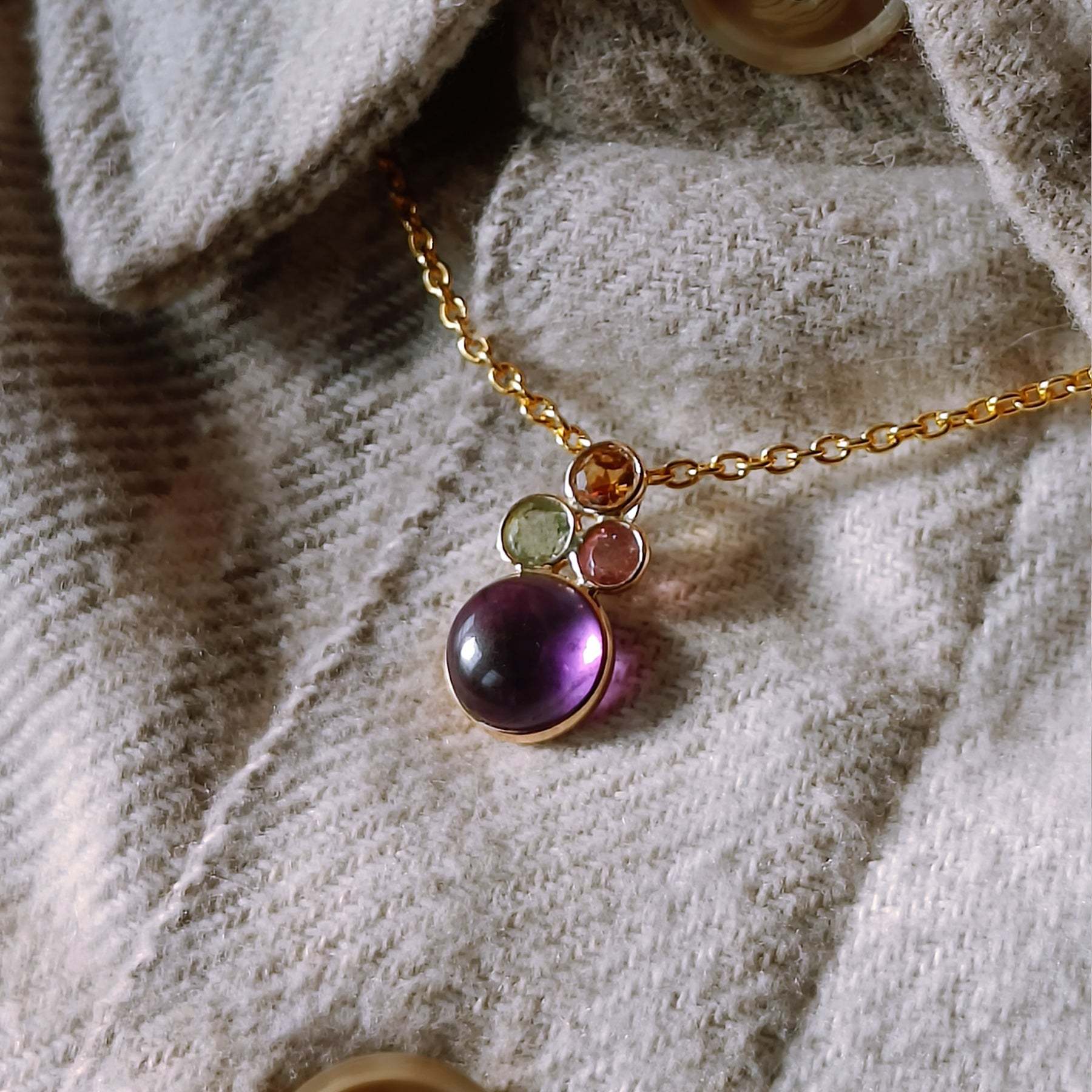 Twilight Spark Pendant worn – dusk-inspired fine jewelry