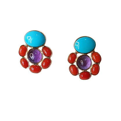 Atlantis Maiden Earrings – front view in 14k gold
