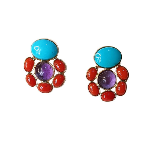 Atlantis Maiden Earrings – front view in 14k gold