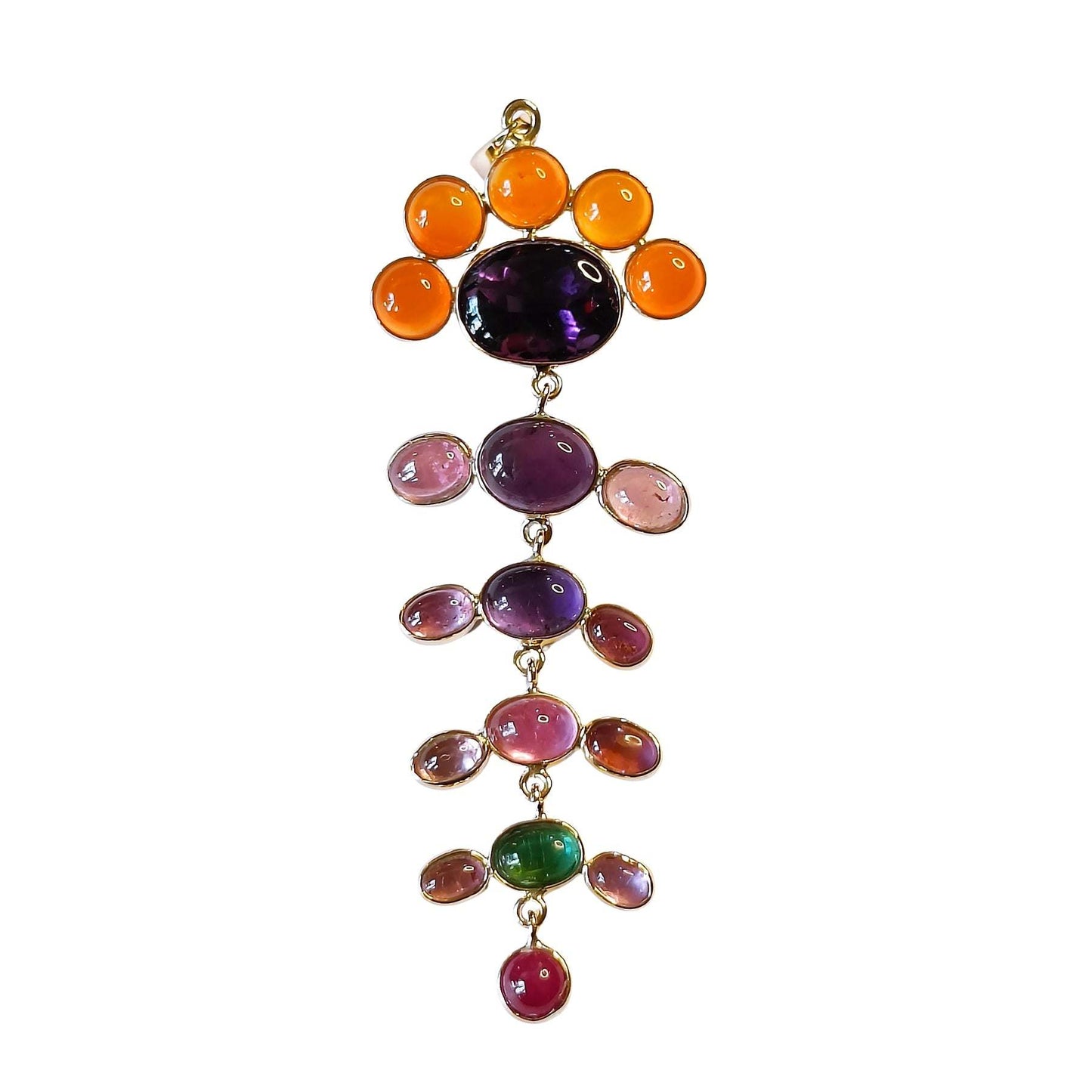Petal Symphony Pendant – front view in 14k gold floral design