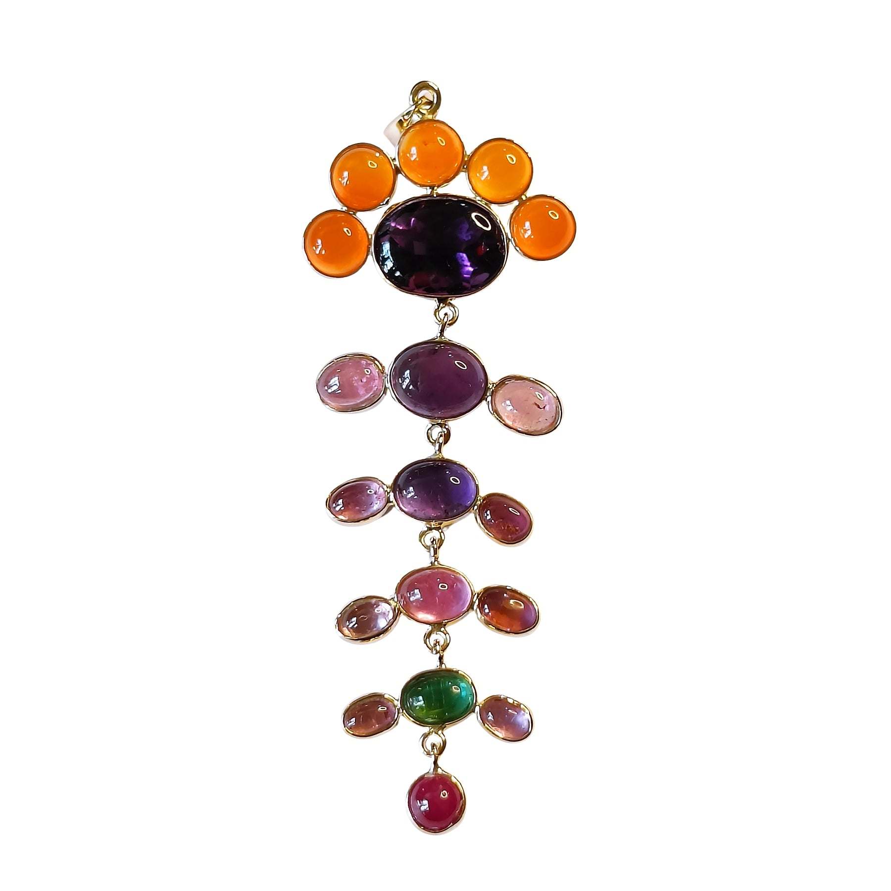 Petal Symphony Pendant – front view in 14k gold floral design
